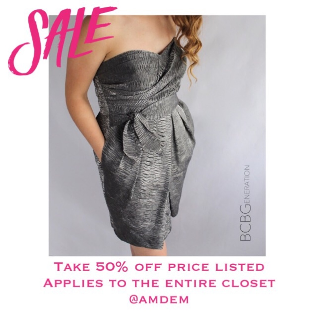 (Sz8) BCBGeneration Gunmetal Cocktail Dress